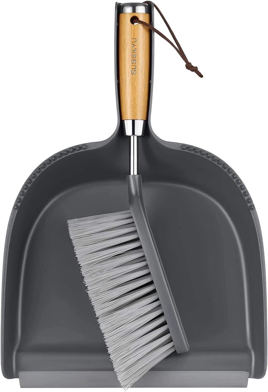 Dustpan and Brush Set, Stainless Steel Handle, Hand Mini Broom for Home Cleaning
