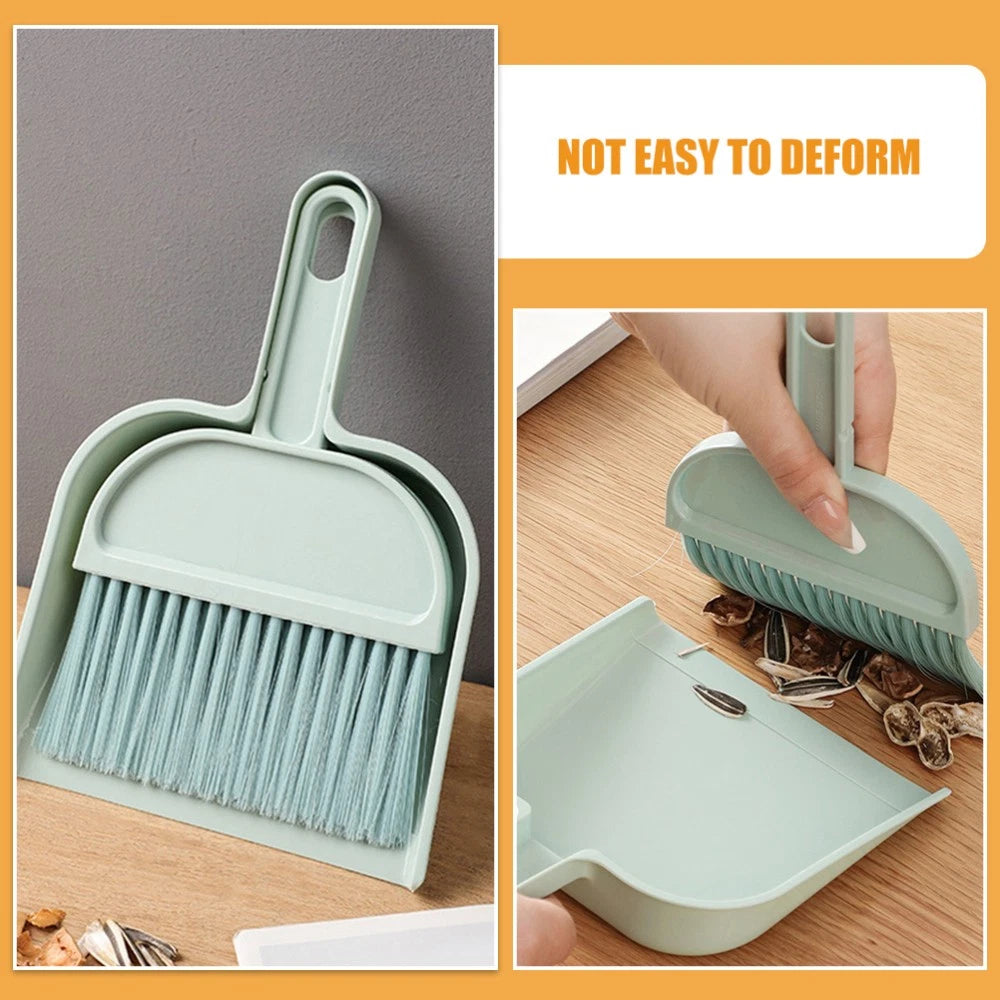 Desktop Broom Set Child Mini Dust Pan Car Cleaning Brush Interior
