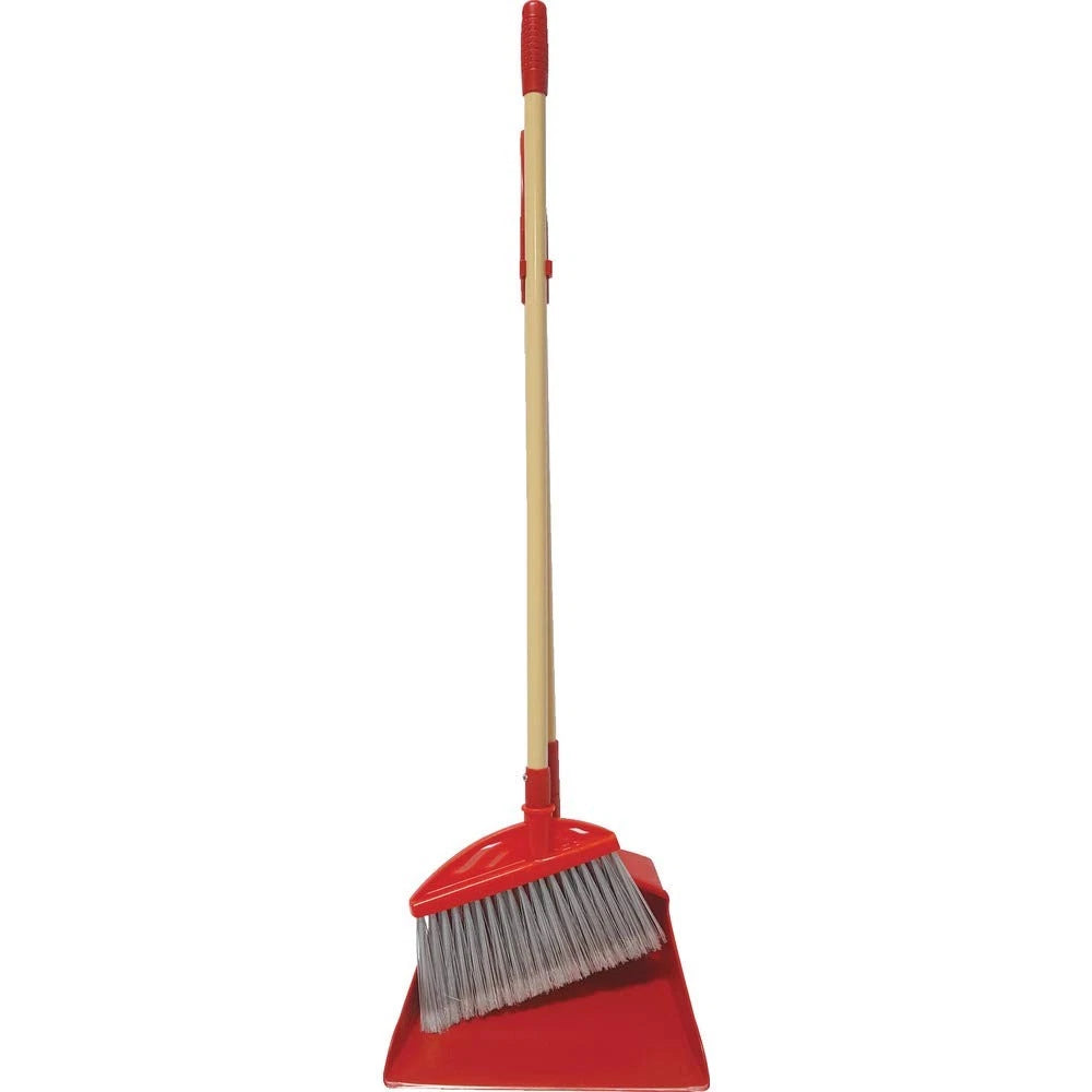 TRUSCO Multi-Function Broom Dustpan Set, Red, TDPS10-SET-R