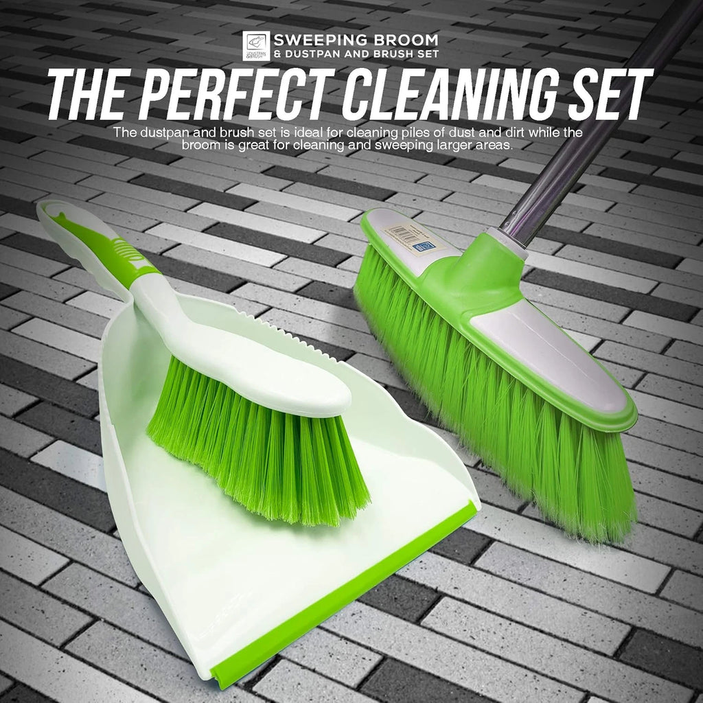 Sweeping Broom Indoor with Matching Dustpan and Brush Sets, Household Cleanin...