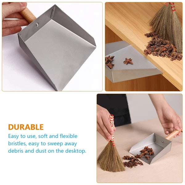 Desktop Cleaning Kit Child Dustpan and Broom Set with Small Brush