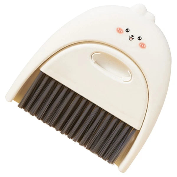 1 Set of Small Broom And Dustpan Kit Desktop Cleaning Tool Cartoon Design