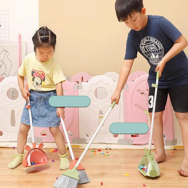 Children's Broom Set Cleaning Kids Toddler Small Dustpan Plastic