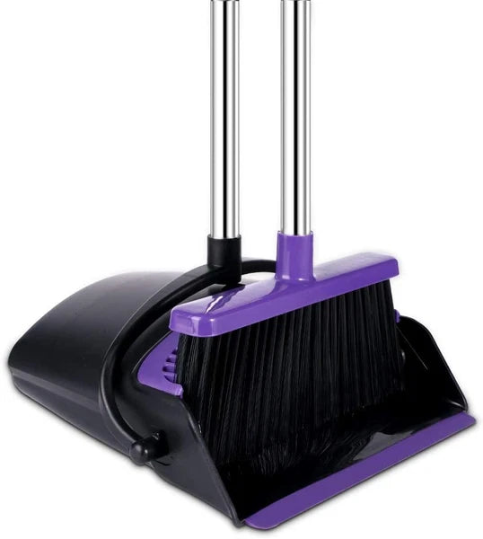 Broom and Dustpan Set Upright 50-In Broom Set Long Handle Self Cleaning Floor