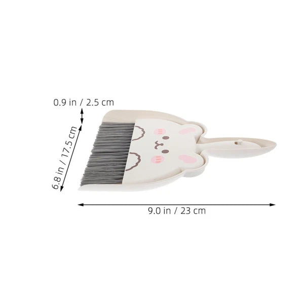 2 Set of Desktop Cleaning Broom Dustpan Table Brush Set Dining Cartoon Sweeper