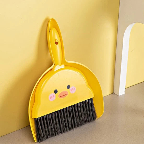 2 Sets Mini Broom Child Pupils Dustpan Brush Camping Desktop Cleaning