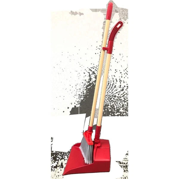 TRUSCO Multi-Function Broom Dustpan Set, Red, TDPS10-SET-R