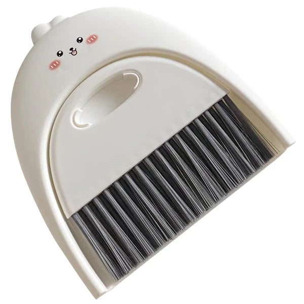 1 Set of Small Broom And Dustpan Kit Desktop Cleaning Tool Cartoon Design