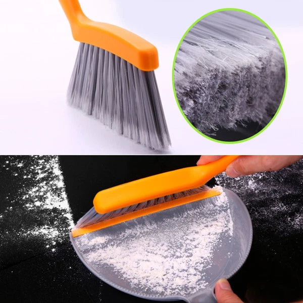 Set of 2 Mini Broom Dust Pan and Brush Sets Desktop Small Dustpan