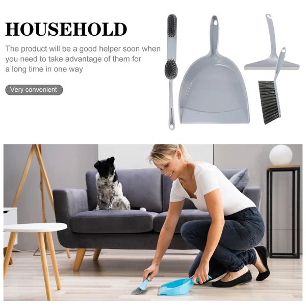 5pcs Household Mini Broom Dustpan Set Small Desktop Glass Cleaning Tools-