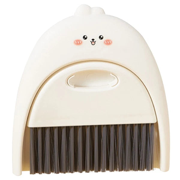 1 Set of Small Broom And Dustpan Kit Desktop Cleaning Tool Cartoon Design