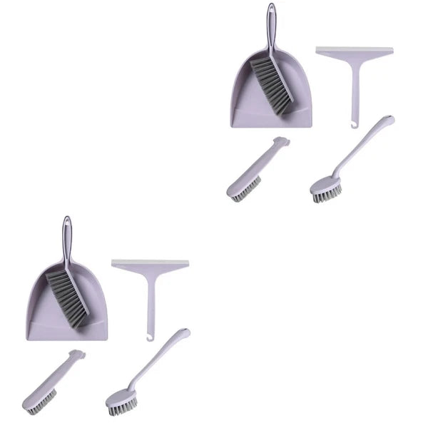 Set of 2 Broom Dustpan Child Small Cleaning Brush for Desk Mini Table
