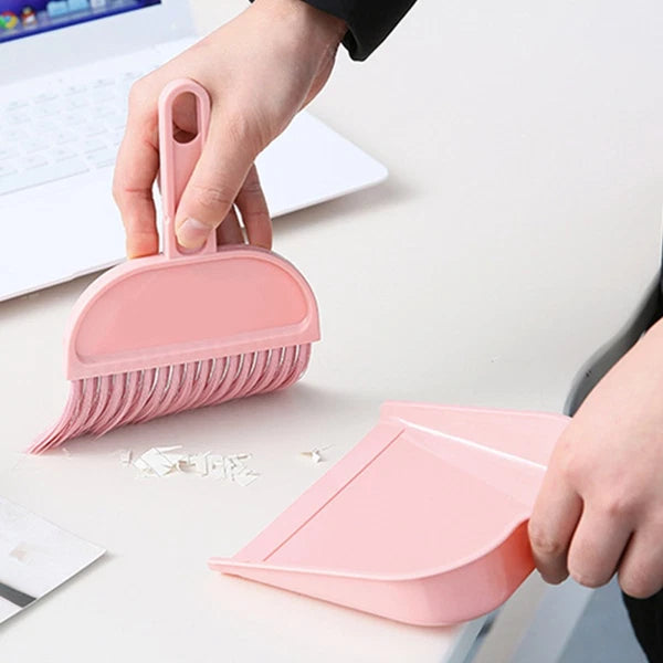 Mini Broom Dustpan Set Desktop Small Cleaning Supplies Keyboard Duster