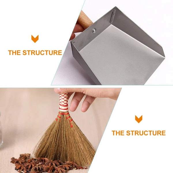 Desktop Cleaning Kit Child Dustpan and Broom Set with Small Brush