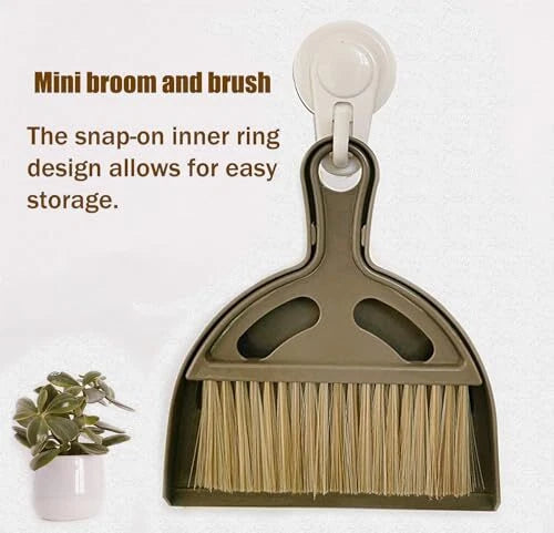 Mini Hand Broom and Dustpan Set for Table Desk Computer Keyboard