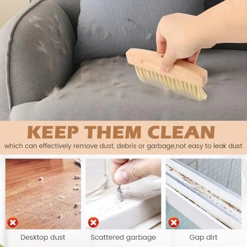 Mini Dustpan and Brush Set,Small Beechwood Dust Pan and Brush Set,Portable