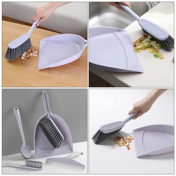 Set of 2 Broom Dustpan Child Small Cleaning Brush for Desk Mini Table