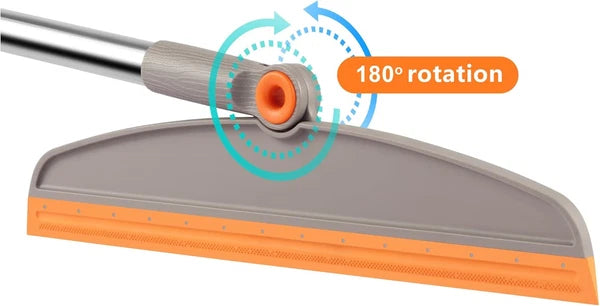 Multifunction 3-In-1 Broom and Dustpan Silicone Broom Squeegee Scrub Brush Set