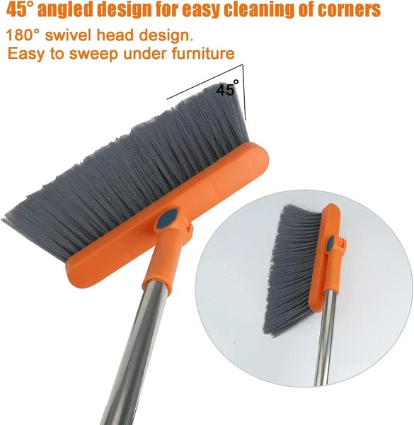 Roellgs Broom dustpan set with comb teeth windproof vertical long handle broom