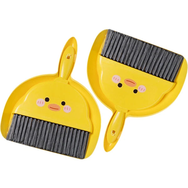 2 Sets Small Dustpan and Brush Mini Broom Child Sweeping Tool Table