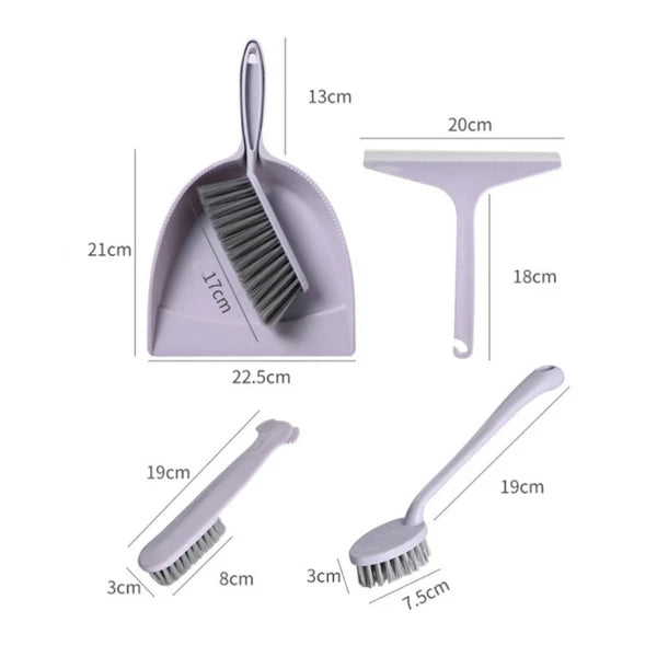 Set of 2 Broom Dustpan Child Small Cleaning Brush for Desk Mini Table