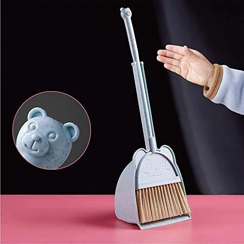 Mini Broom with Dustpan for KidsLittle Housekeeping Helper Set Blue