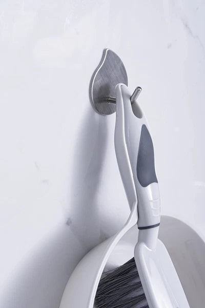 Brush and Dustpan Set, Rubber Edge for Easy Dirt Pickup, Durable Plastic Broo...