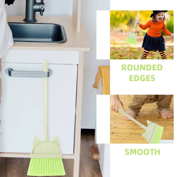 2 Pcs Children's Broom Set Toddler Kids and Dustpan Cleaning Toys