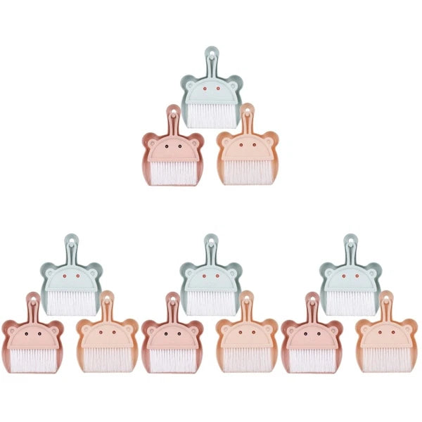 3 Sets Cartoon Broom Dustpan Portable Mini Dustpan Indoor Broom-
