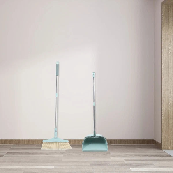 Broom Dustpan Set Sweeping Brush and House Cleaning Kit Office with Standing