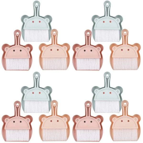 3 Sets Cartoon Broom Dustpan Portable Mini Dustpan Small Hand Broom-