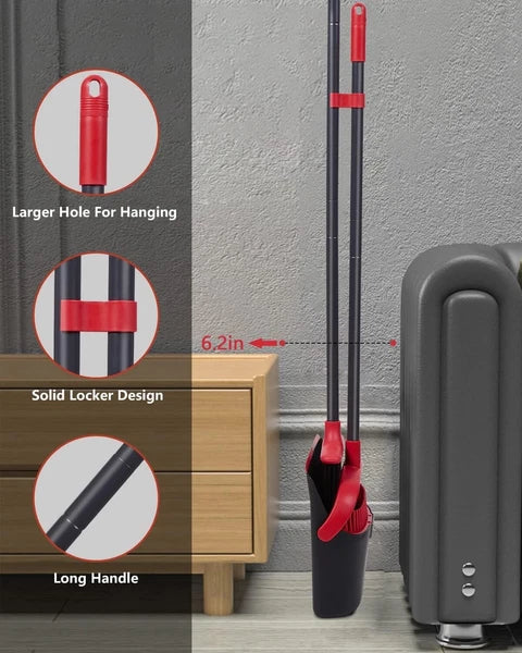 Broom & Dustpan Set for Home,52" Long Handle with Stand Up Dustpan for Kitchen..