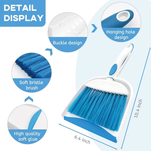 Broom Dustpan Brush Small Dust pan : and Set 1pcs, Blue