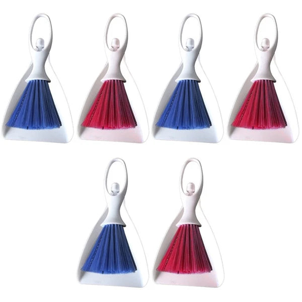 6 Sets Practical Mini Broom and Dustpan Set Lovely Desk Cleaning Tools Set