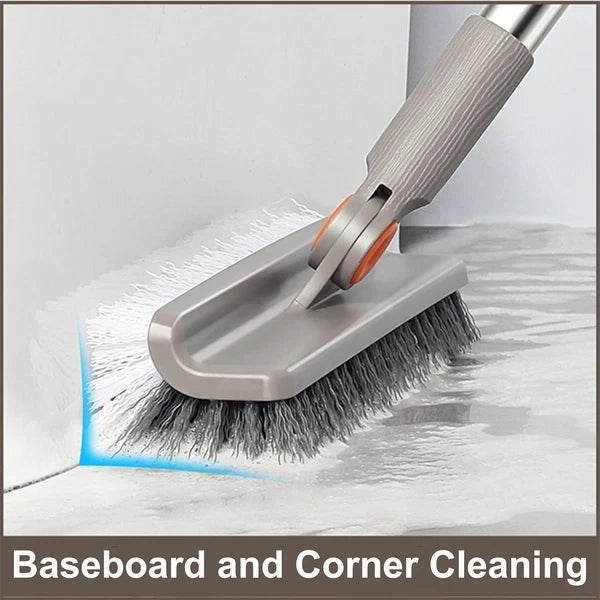 Multifunction 3-In-1 Broom and Dustpan Silicone Broom Squeegee Scrub Brush Set