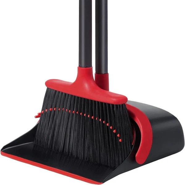 Broom & Dustpan Set for Home,52" Long Handle with Stand Up Dustpan for Kitchen..