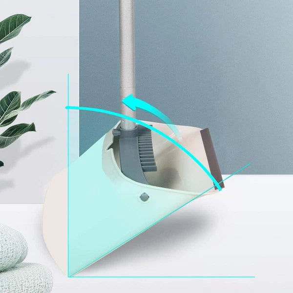 Broom and dustpan set, standing dustpan stand