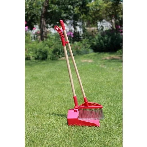 TRUSCO Multi-Function Broom Dustpan Set, Red, TDPS10-SET-R