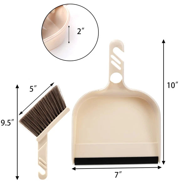 4 Pack Dustpan and Brush Set, Small Portable Handheld Dustpan and Brush Combo...