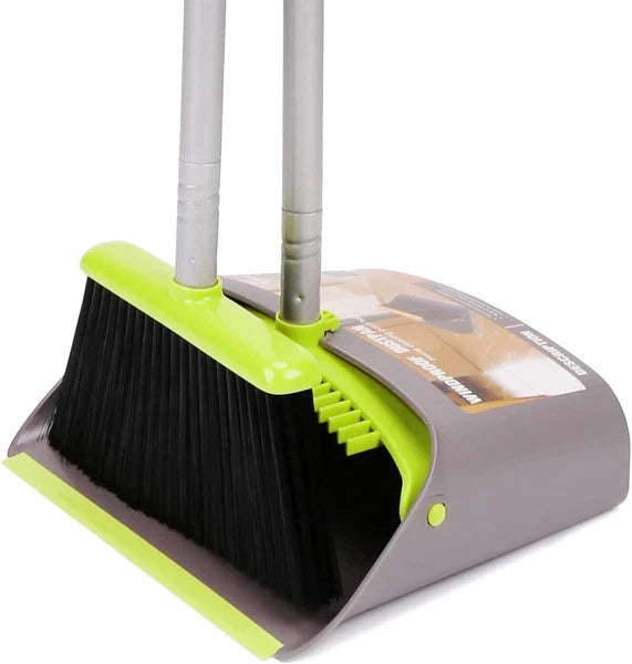 Broom and Dustpan Set,  Broom with Dust Pan with Long Handle Combo Set for Offic