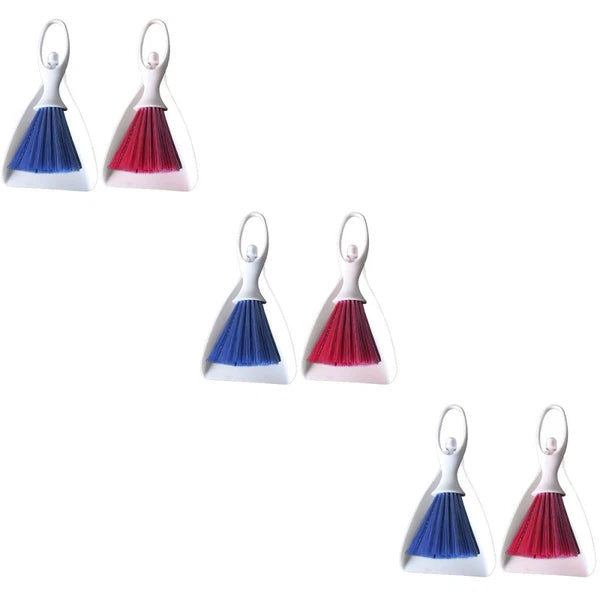 6 Sets Practical Mini Broom and Dustpan Set Lovely Desk Cleaning Tools Set