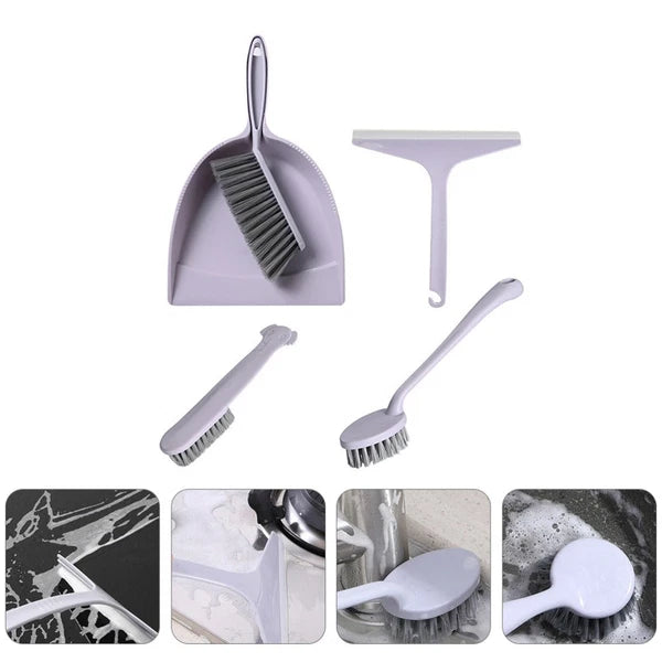 Set of 2 Broom Dustpan Child Small Cleaning Brush for Desk Mini Table
