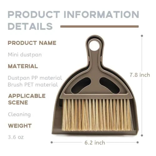Mini Hand Broom and Dustpan Set for Table Desk Computer Keyboard