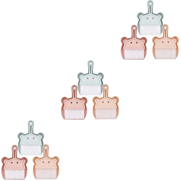 3 Sets Cartoon Broom Dustpan Mini for Desktop Cleaning Small Hand