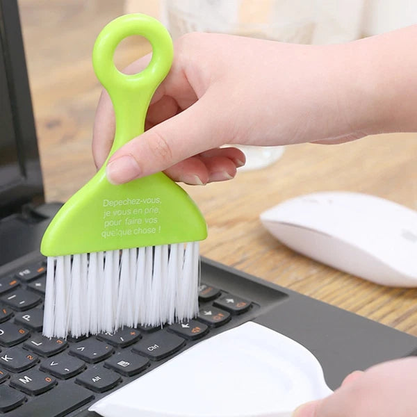 2 Sets Dust Removal Broom Child Mini Keyboard Cleaning Brushes Kit Dustpan