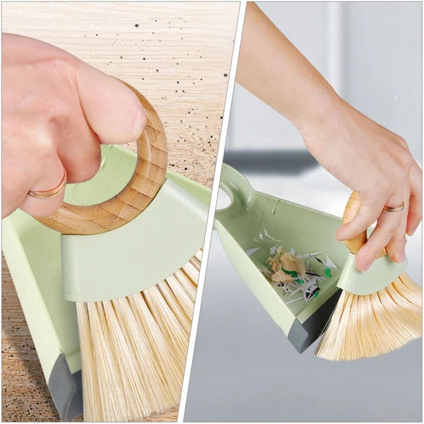 Mini Broom Dustpan Set Duster for Car Air Vent Keyboard Cleaning Brush