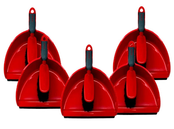 O-Cedar Snap-On Dust Pan & Brush Set - 5 Pack