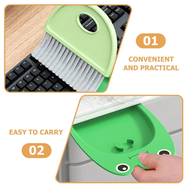 Small Broom Set Child Pupils Desktop Brush Dustpan and Compact Cleaning Tools