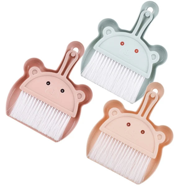 3 Sets Cartoon Broom Dustpan Mini Desk Brush Desktop Cleaning Small Hand