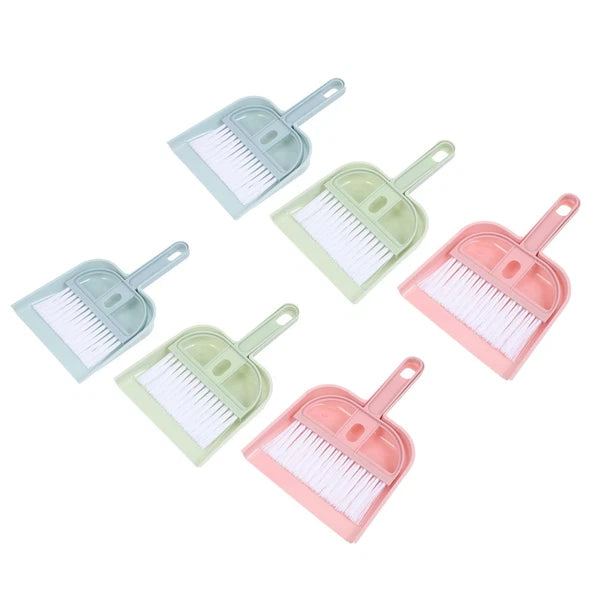 6 Sets Cleaning Artifact Miniature Broom and Dustpan Tiny Brush Bulk